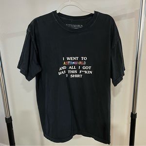 Travis Scott Astroworld Wish You Were Here Shirt Sleeve Black TShirt Larg…